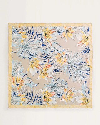 Floral Print Silk Square Scarf