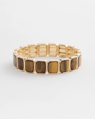 Chico's Originals Neutral Square Stretch Bracelet