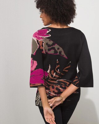 Floral Jacquard Tunic Sweater