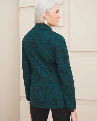 Snake-Print Elongated Moto Jacket