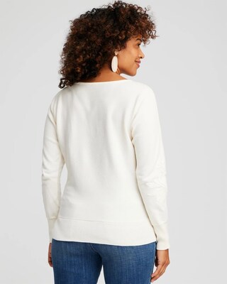 Neutral Textured Floral Pullover Sweater