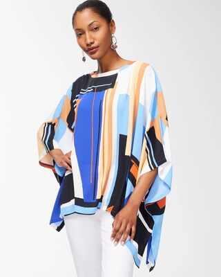 Floral Print Poncho
