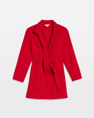 Melton Long-Sleeve Belted Jacket click to view larger image.