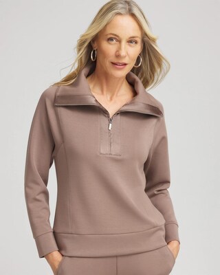 Zenergy® Scuba Satin Trim Sweatshirt