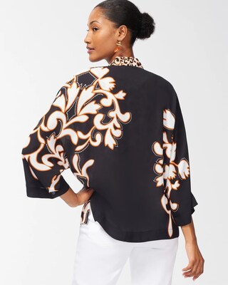 Mixed Print Ruana
