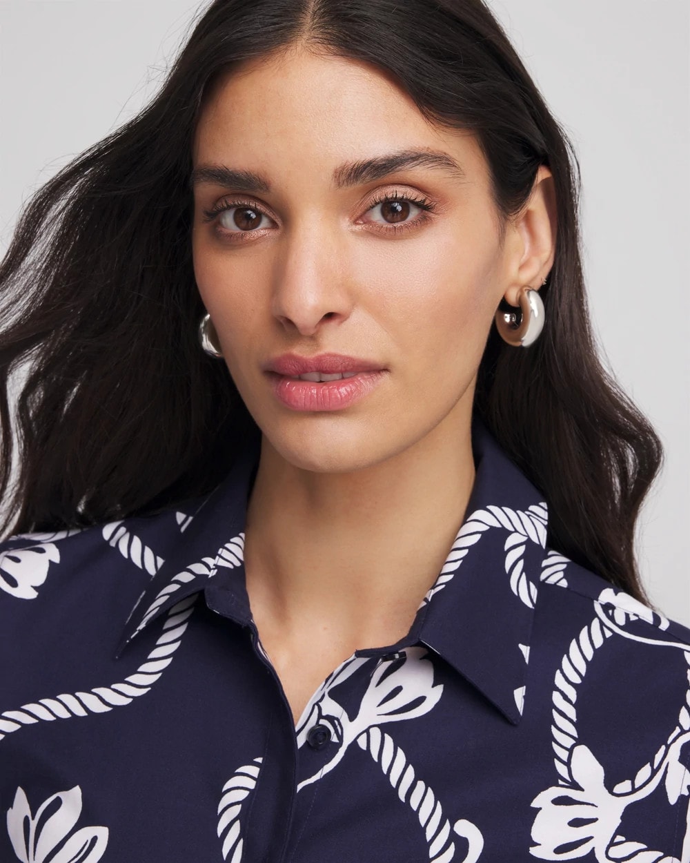 Silver Puff Hoop Earrings