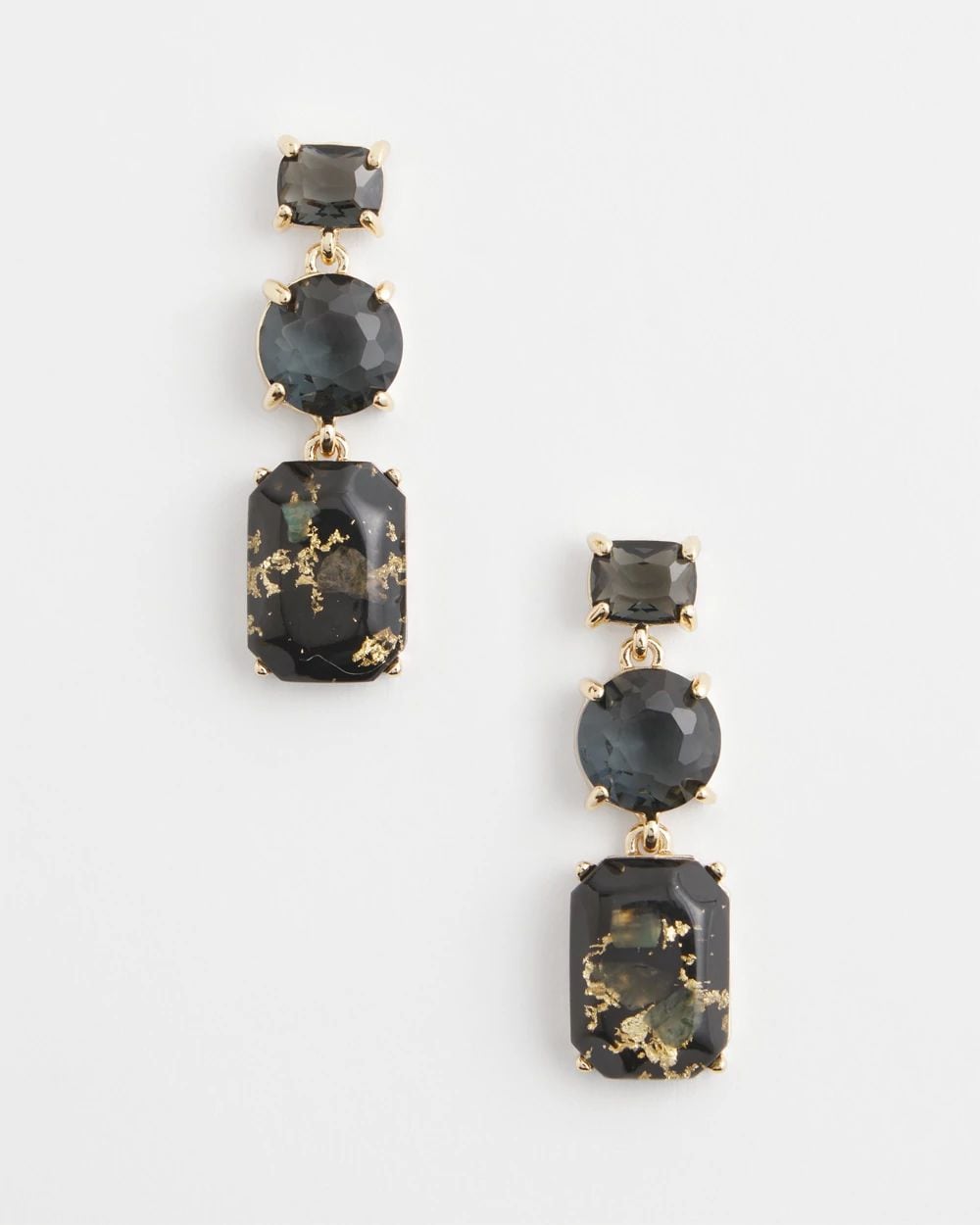 Emerald Cut Drop Earrings click to view larger image.