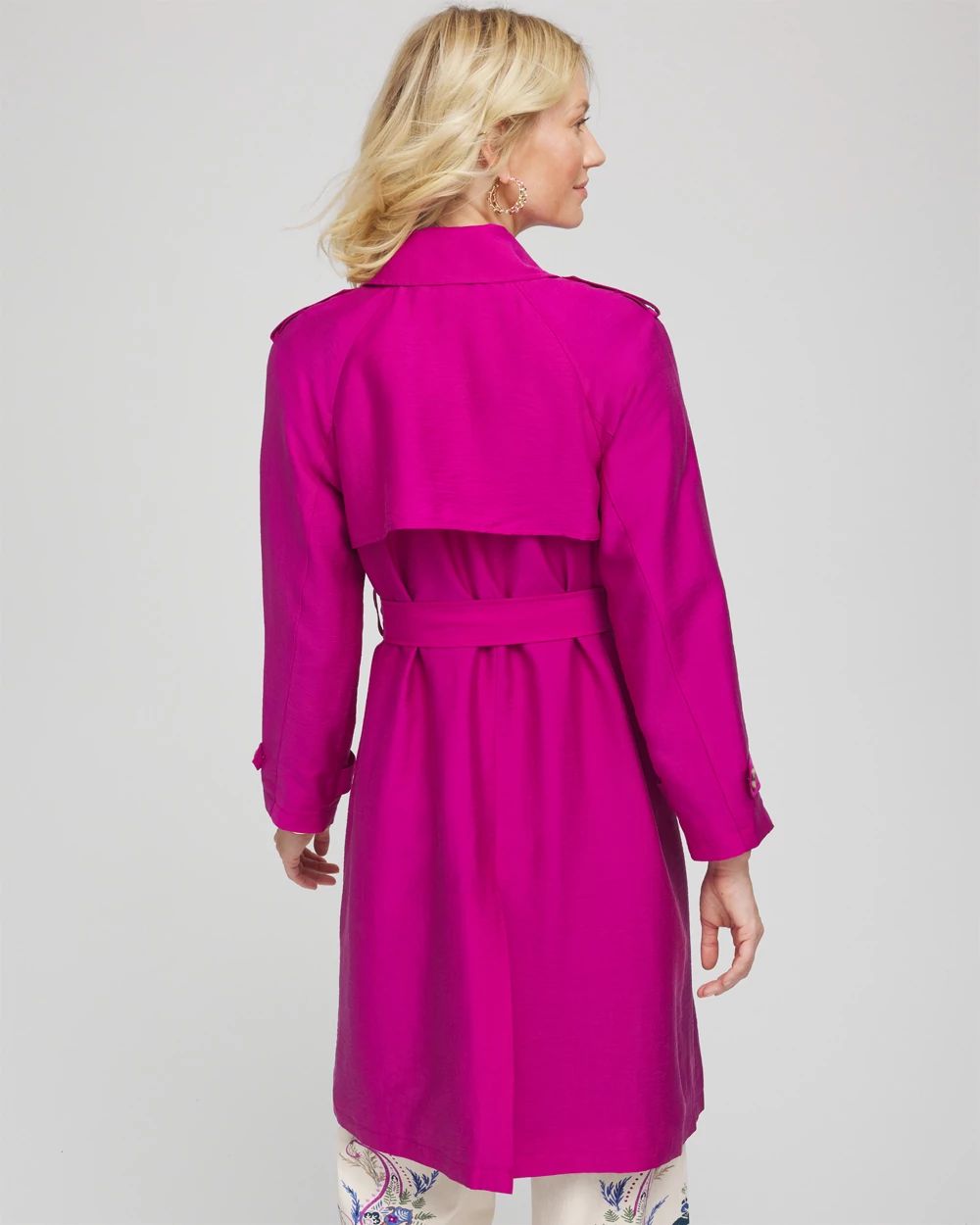 Petite Double-Breasted Trench Coat