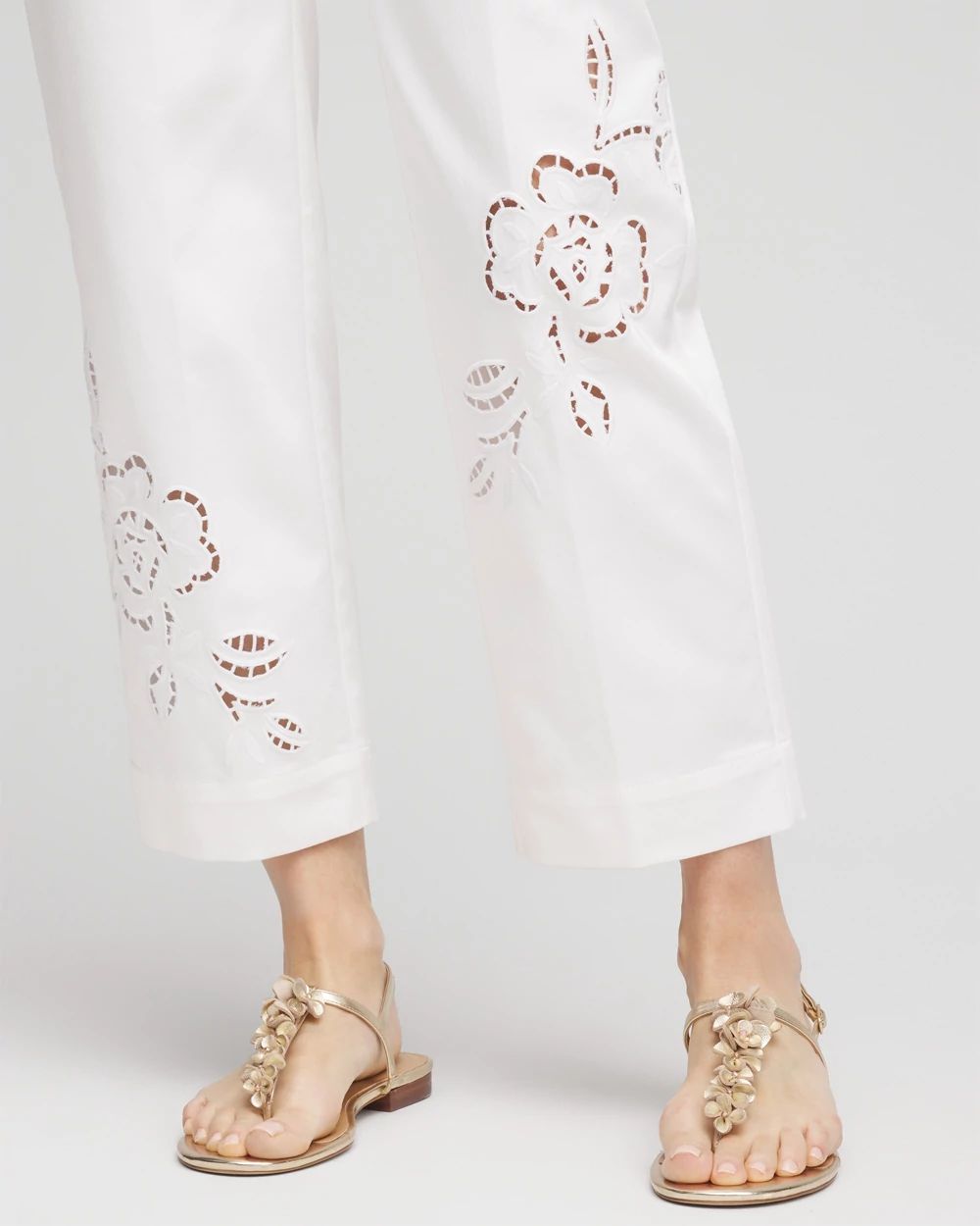 Sateen Cutout Cropped Pants click to view larger image.