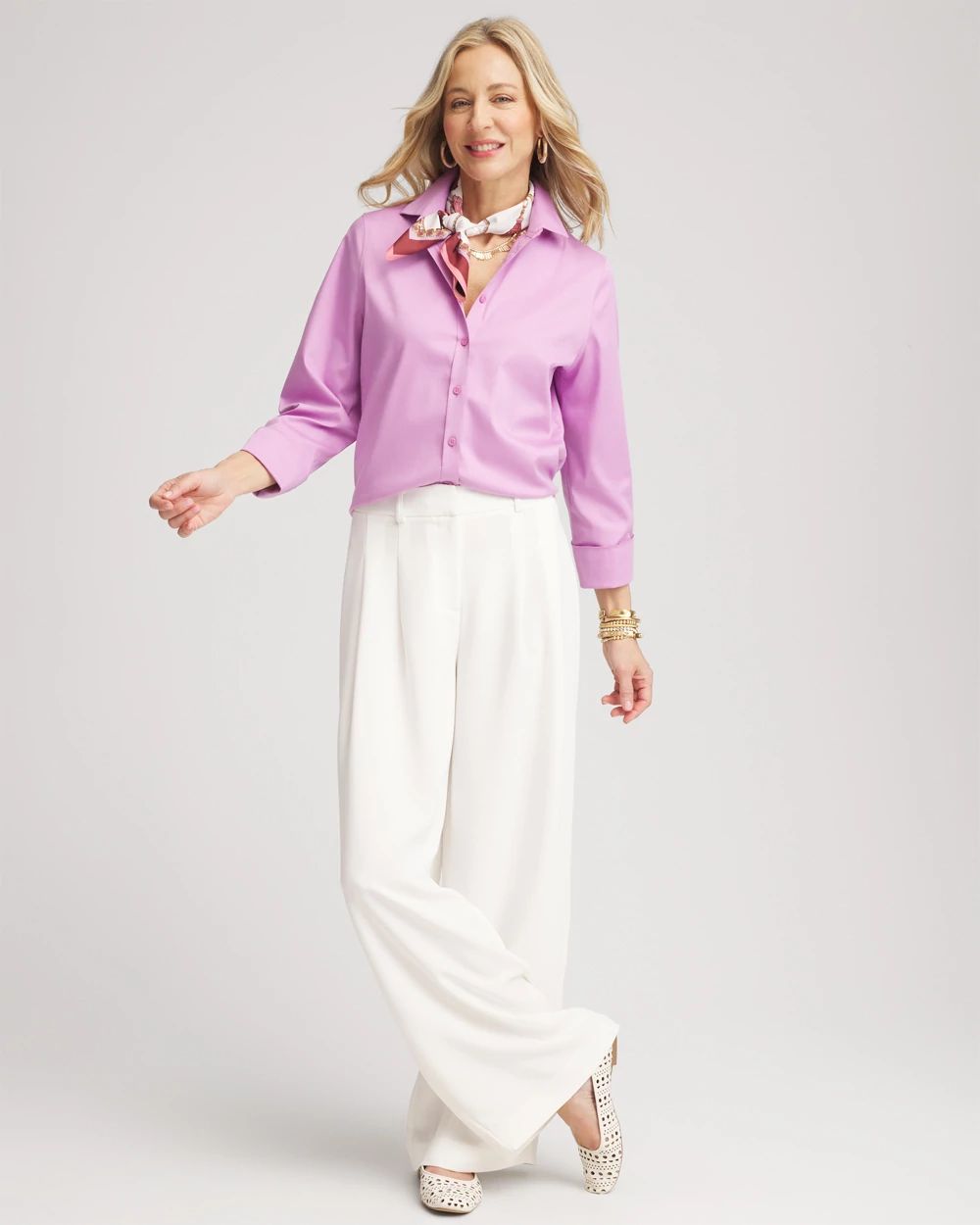 No Iron™ 3/4 Sleeve Stretch Shirt