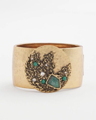 Aqua & Gold Cuff Bracelet click to view larger image.