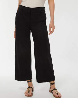 Cotton Blend Wide Leg Crops