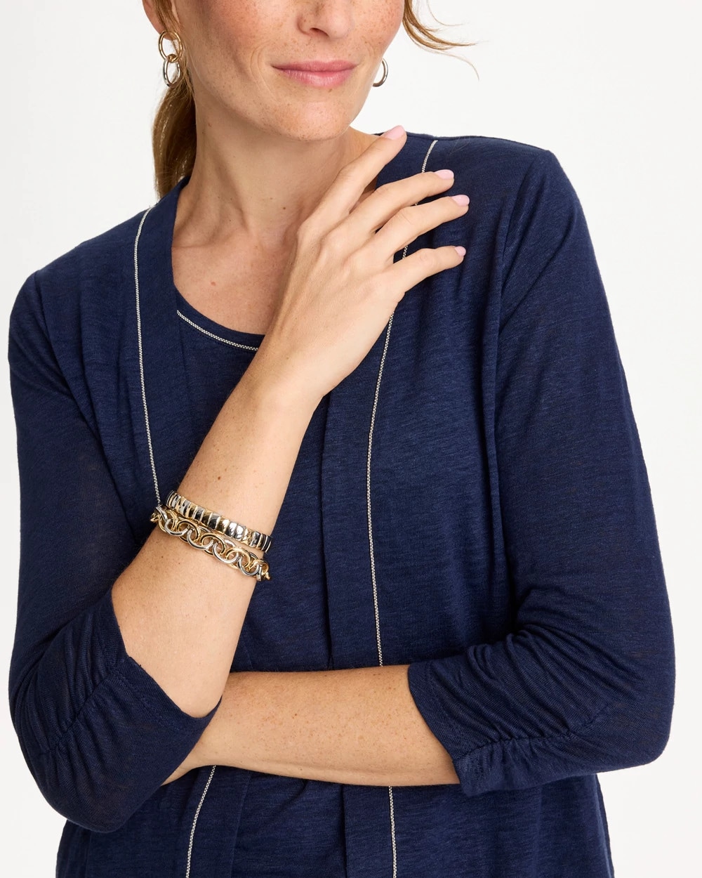 Linen Open Front Cardigan