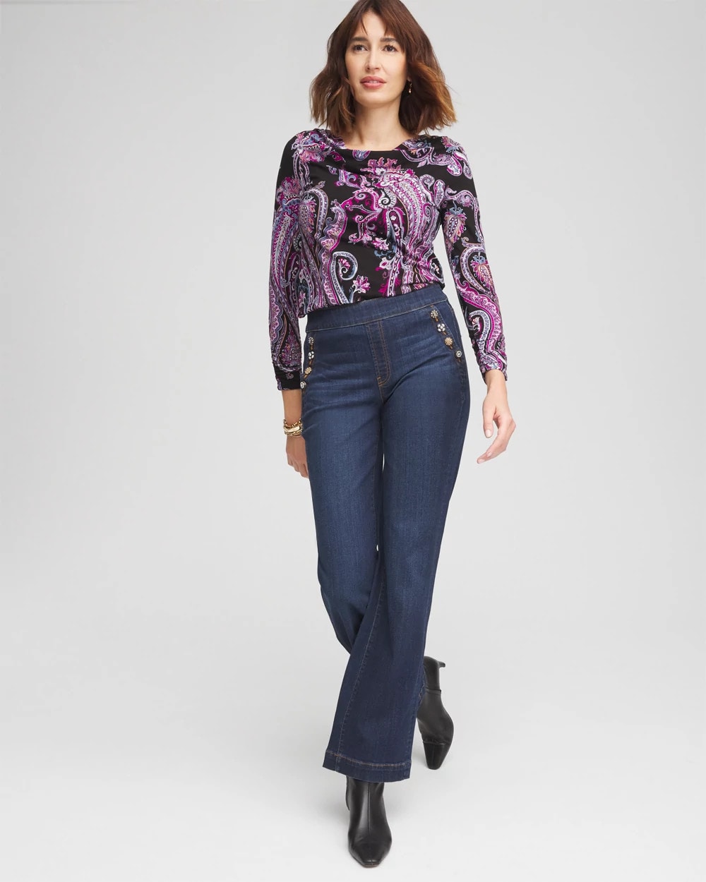 Touch of Cool™ Paisley Cowl Neck Tee