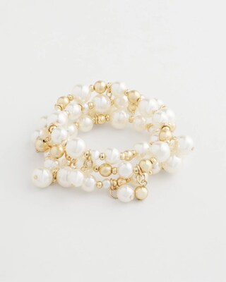 Faux Pearl Set of Three Bracelets click to view larger image.