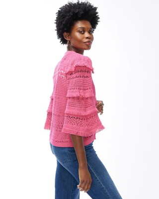 Tiered Fringe Sleeve Cardigan