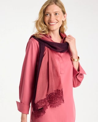 Ombre Lace Oblong Scarf click to view larger image.