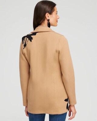 Leaf Print Cardigan Jacket