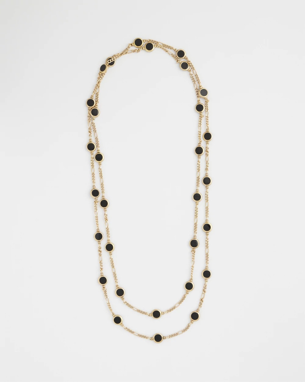 Black Enamel Round Opera Necklace