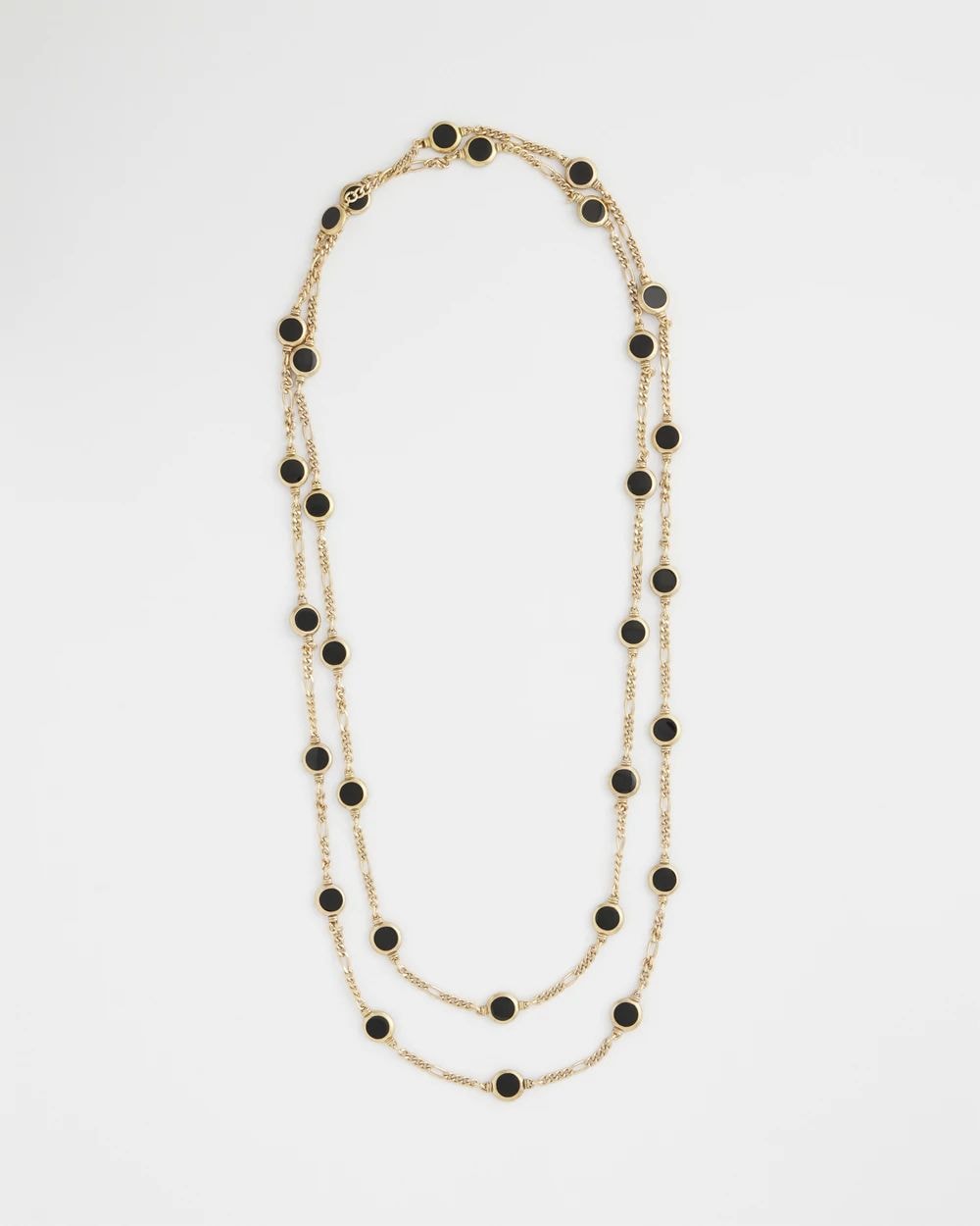 Black Enamel Round Opera Necklace