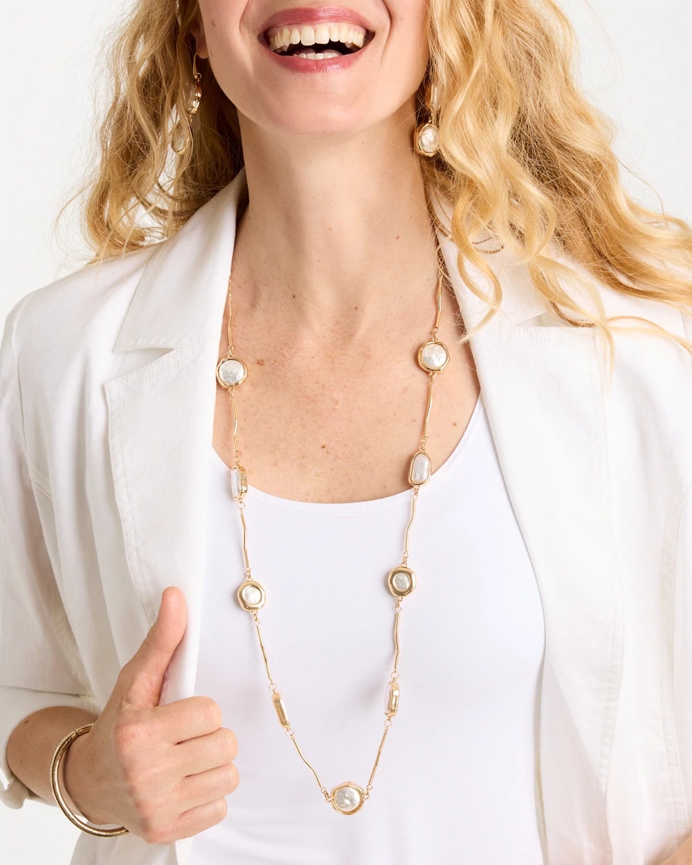 Siren Faux Pearl Long Necklace