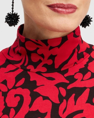 Touch of Cool Floral Mock Neck Layering Tee click to view larger image.