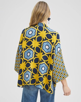 Geo Print Short Kimono