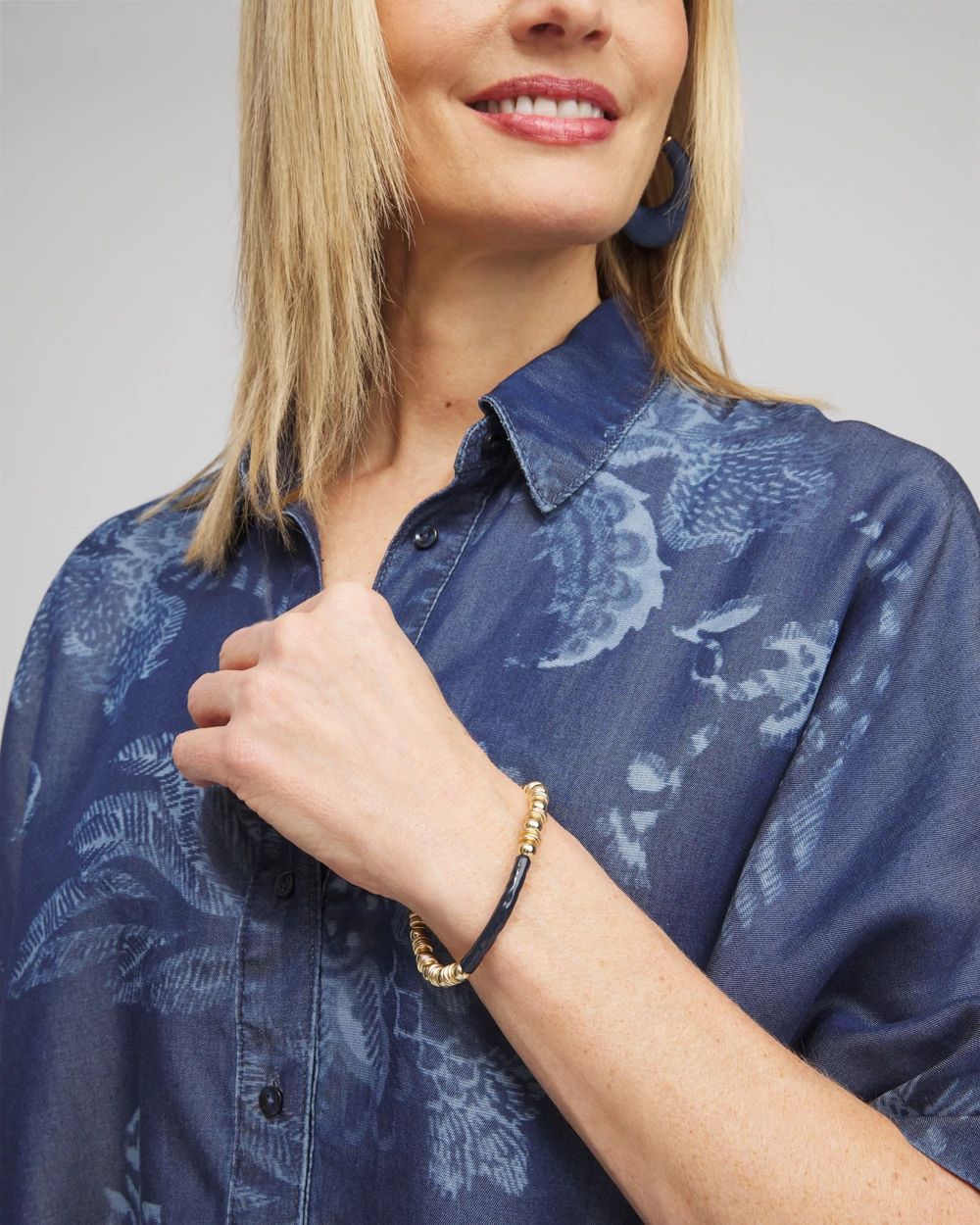 Enamel Bar Stretch Bracelet