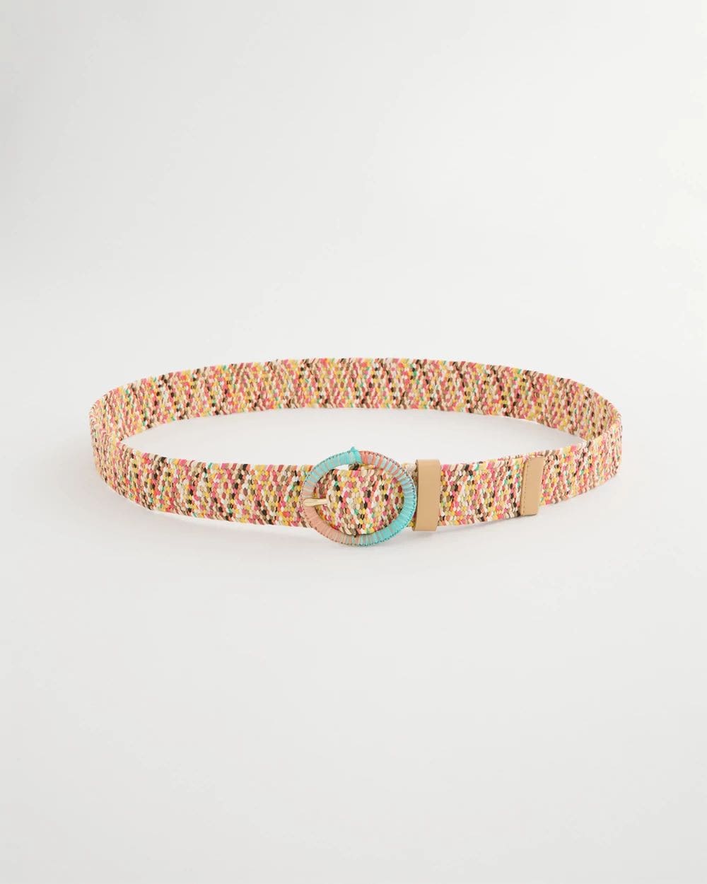 Raffia Wrapped Multi-Color Stretch Belt