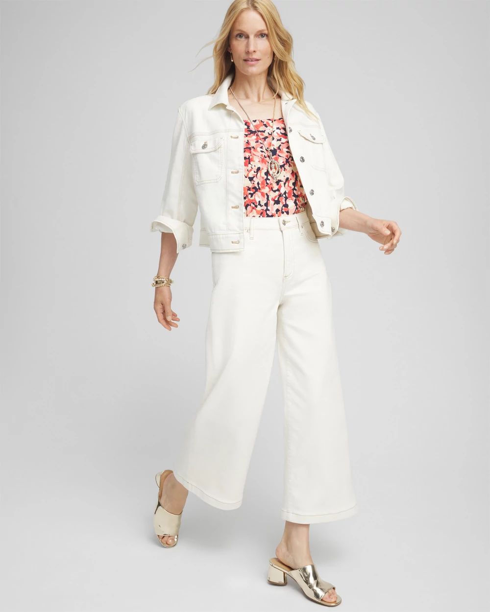 High Rise Wide Leg Cropped Jeans