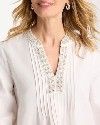 Embellished Pintuck Dress click to view larger image.