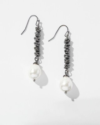 Faux Pearl Linear Earrings