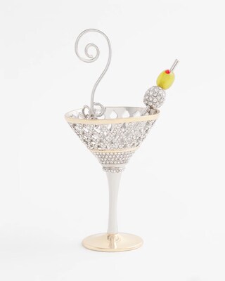 Rhinestone Martini Ornament