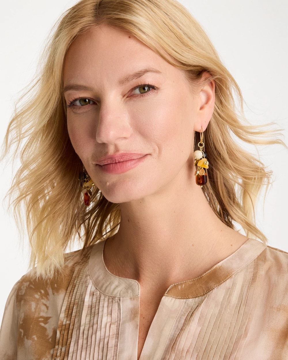 Cluster Beaded Drop Earrings