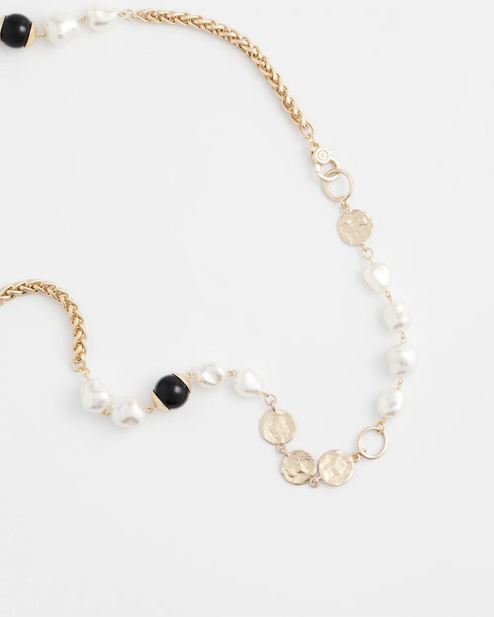 Gold Pearl Long Single-Strand Necklace click to view larger image.