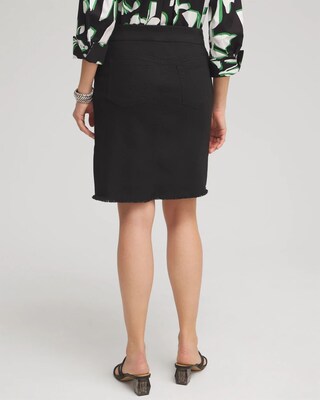 Pull-on Fray Hem Denim Skort