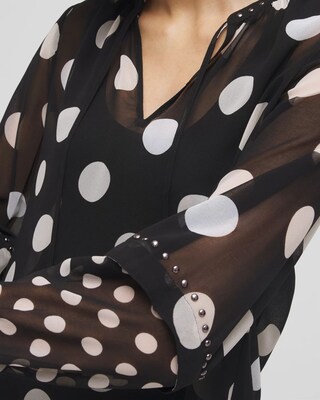 Studded Polka Dot Blouse