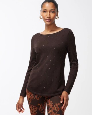 Spun Rayon Studded Pullover