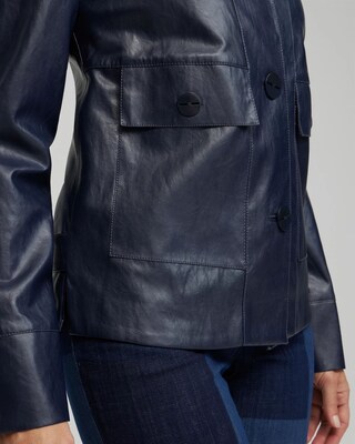 Faux Leather Cropped Jacket