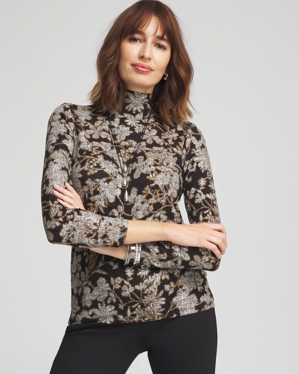 Touch of Cool™ Floral Foil Layering Tee