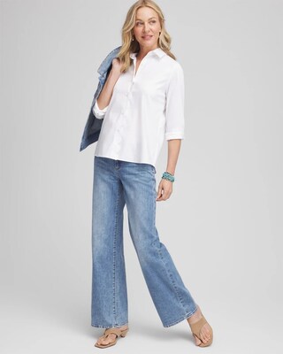 High Rise Wide Leg Jeans click to view larger image.