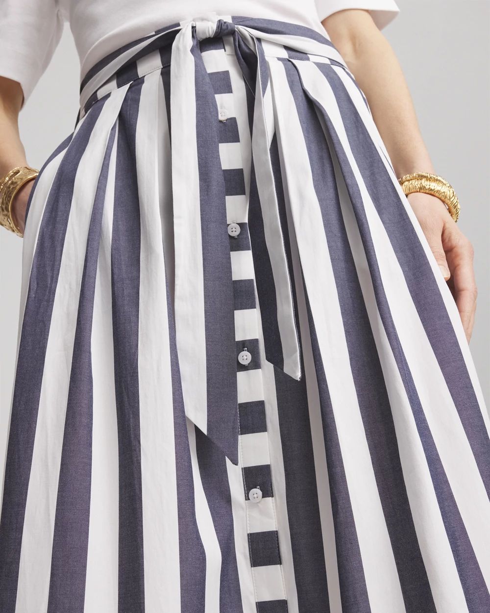 Midi Striped Skirt