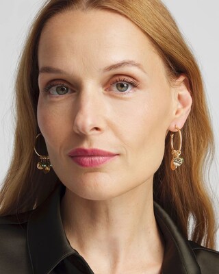 No Droop™ Front to Back Charm Hoops