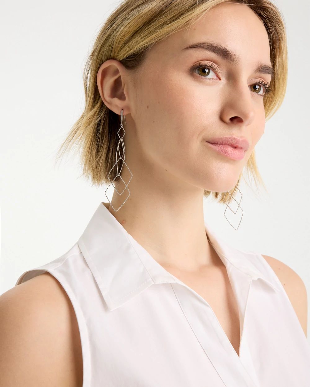 Geo Linear Drop Earrings click to view larger image.