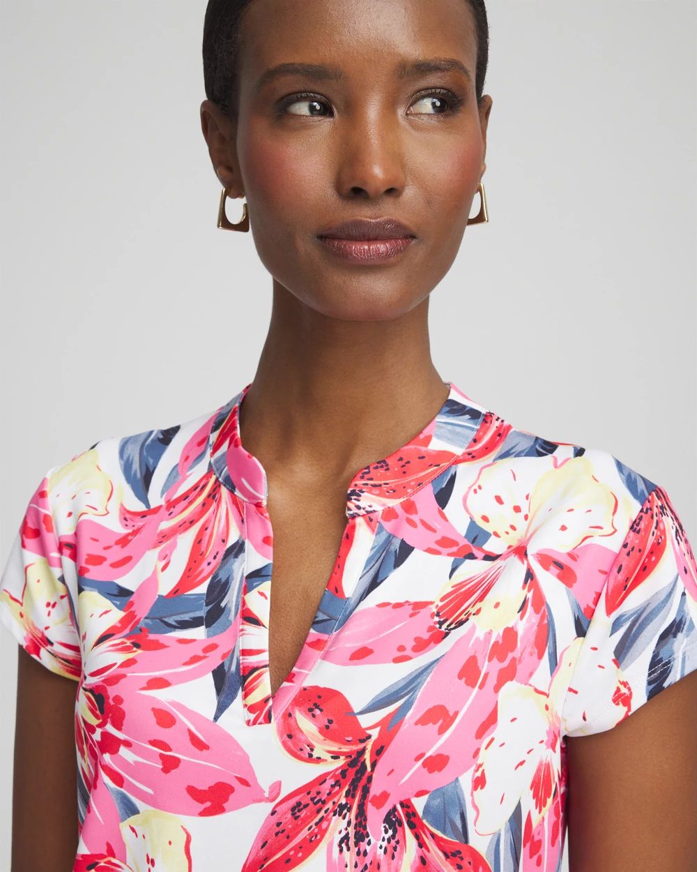 Zenergy® UPF Floral Cap Sleeve Polo