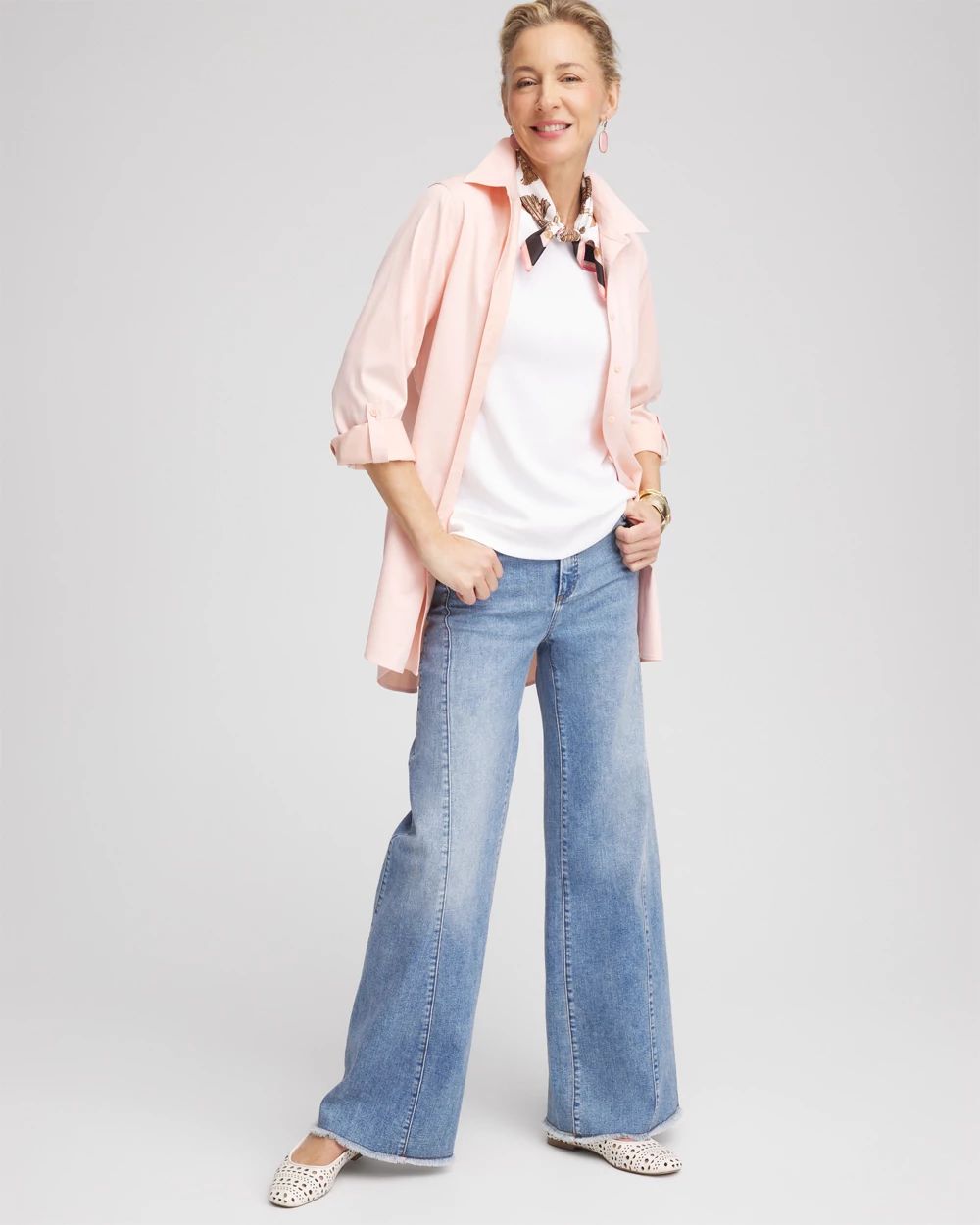 Pima Cotton Bateau-Neck Tee click to view larger image.