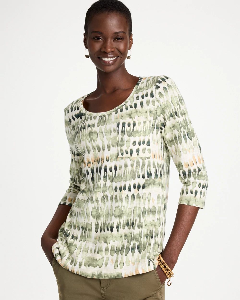Printed Cotton Slub Tee
