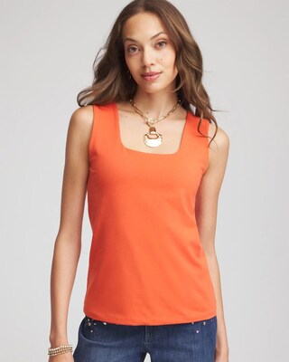 Jersey Knit Square-Neck Tank