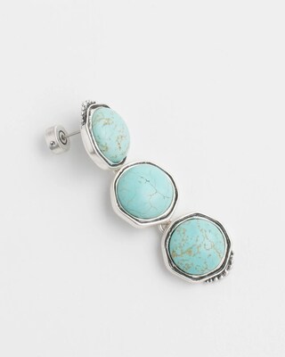 No Droop™ Turquoise Howlite Linear Earrings