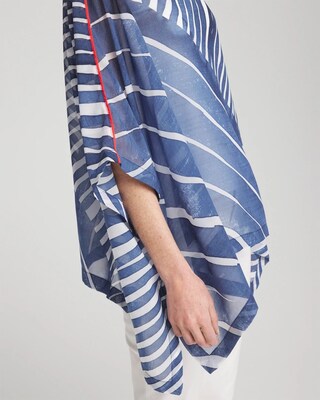 Chiffon Abstract Lines Poncho